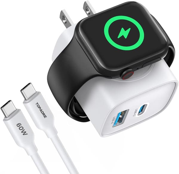 Apple Watch急速充電器 3in1タイプCケーブル付 超軽量・小型 出張・旅行用