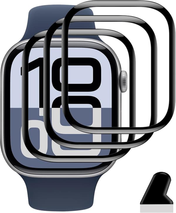 Apple Watch Series 10（42mm）用保護フィルム 3枚セット - 3D曲面カバー・高透過率・耐衝撃・気泡ゼロ