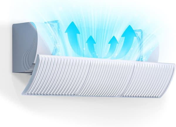 エアコン風よけカバー 直撃風防止 上下調整式 壁掛けタイプ 60-90cm 省エネ 結露防止 ホワイト