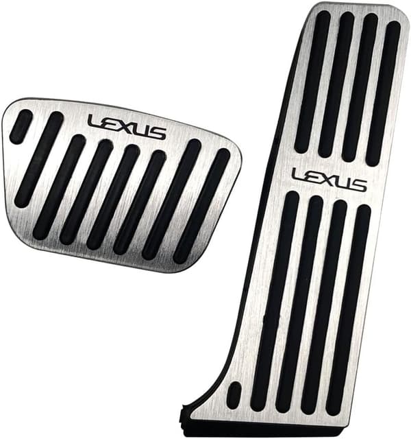 新型NX/ES/LS用アルミペダルカバー（滑り止め付・ゴム被せタイプ）