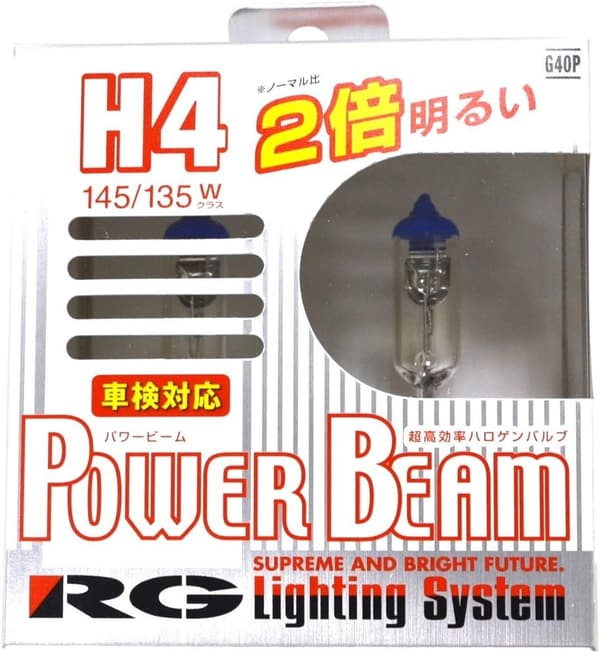 ハロゲンバルブ H4 3400K 2個入り【レーシングギア(RG)】