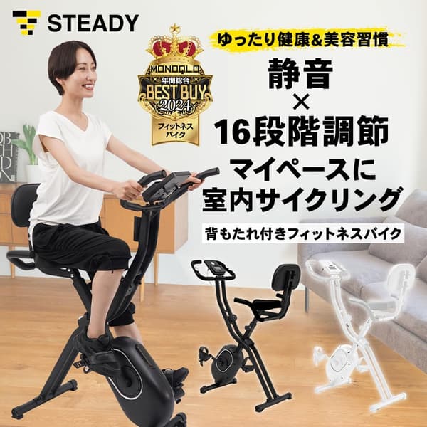 家庭用静音フィットネスバイク 折り畳み式 エアロバイク【MONOQLO年間ベストバイ2024受賞】