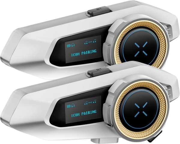 バイク用インカム Bluetooth 5.3 最大10人通話 自動応答 IP6防水 シルバー