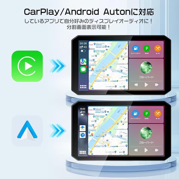 バイク用ドライブレコーダー GPS搭載 5インチタッチパネル 音声案内 BT対応 IP68防水防塵 24時間駐車監視 64GBメモリカード付き