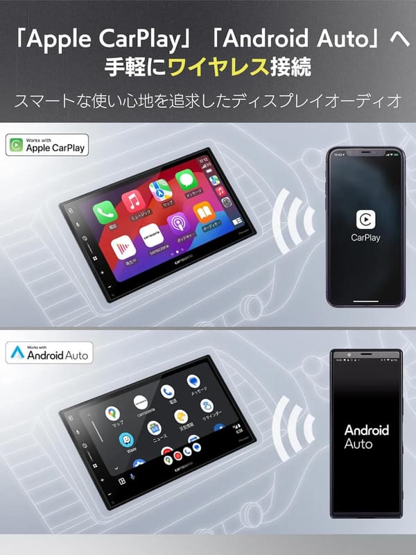 Pioneer 6.8インチ ディスプレイオーディオ ワイヤレスApple CarPlay/Android Auto対応