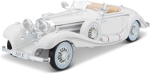 メルセデス・ベンツ500K タイプスペシャルロードスター 1936 ダイキャストモデル ホワイト
