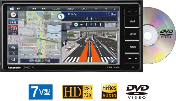 パナソニック 7インチワイド カーナビ ストラーダ CN-HE02WD フルセグ対応 Bluetooth・ETC2.0搭載