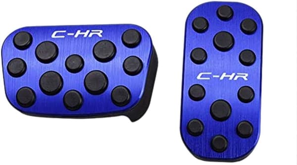トヨタ C-HR 専用設計 アルミペダルカバー 2点セット（ブルー） 防キズ・防汚れ仕様