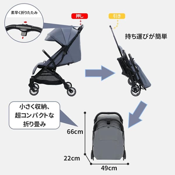 出産祝いに最適なZOOBLY b型軽量コンパクトベビーカー リクライニング機能付き