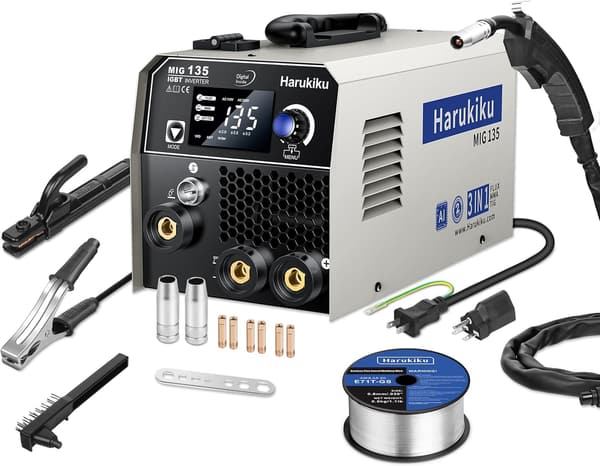 ノンガスMIG半自動溶接機 130A出力 100V/200V兼用 MIG/アーク/LIFT TIG対応