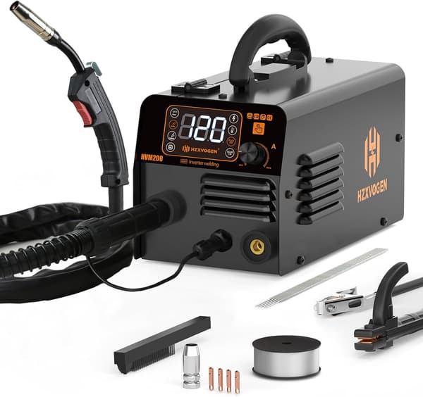 家庭用半自動溶接機 HVM200 100V 120A 液晶表示 インバーター搭載 軽量初心者向け