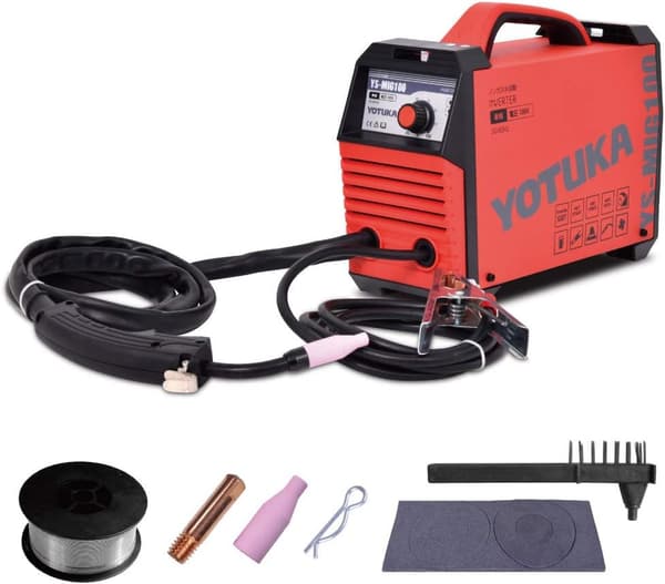 家庭用100V半自動溶接機MIG100(ハイガー・レッド、奥行18cm×高さ26.2cm×幅34.3cm)