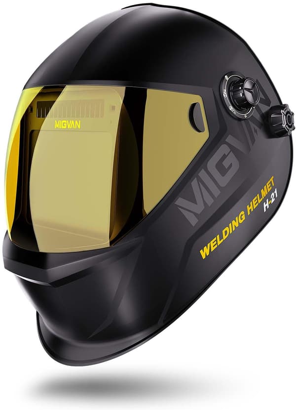 自動遮光溶接面 H-21 軽量ヘッドギア装備 ソーラーパワー充電式 溶接マスク