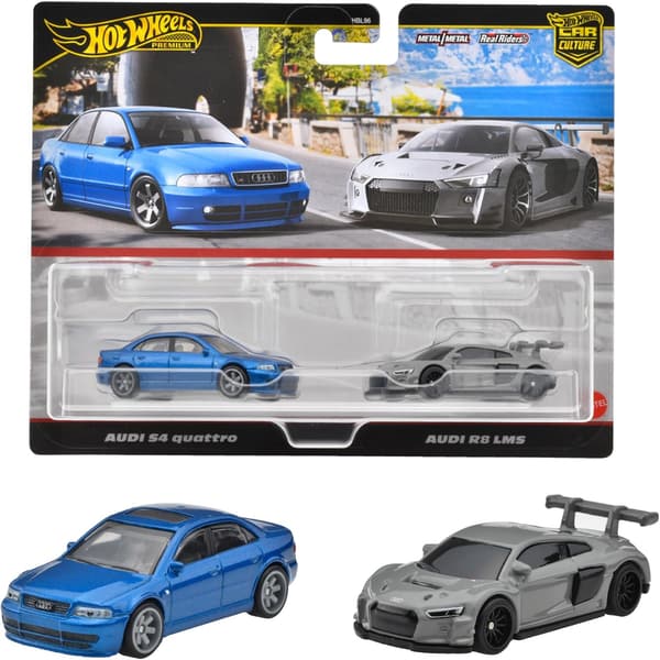 アウディ S4 クワトロ & R8 LMS 2パック ミニカー | ホットウィール プレミアム | 3歳以上用