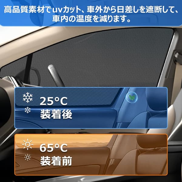 トヨタ プリウス 60系用 メッシュカーテン マグネット式 遮光サンシェード 2枚セット
