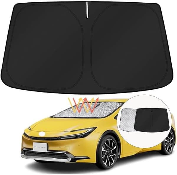 トヨタ プリウス 60系 専用 サンシェード フロントガラス用 UVカット 折り畳み式 6層構造 収納袋付