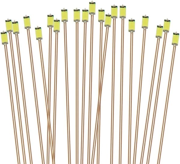 ミニチュア 0.1mm銅線配線 SMD0603チップLED白 20本入り 鉄道模型電飾
