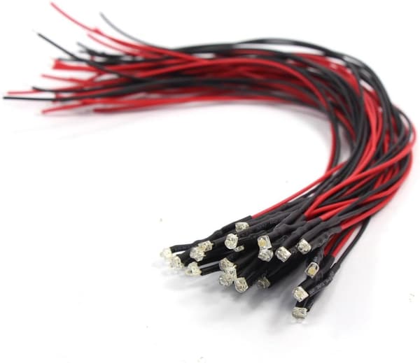 ジオラマ用チップLED（白・1.8mm）20本入り【配線・抵抗付】
