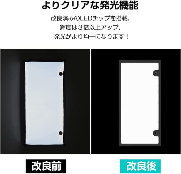 防水LEDナンバープレートフレーム 前後2枚セット 超高輝度 12V/24V兼用