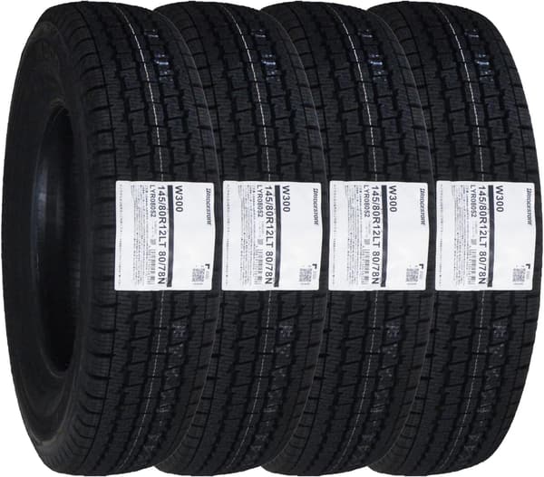 ブリヂストン スタッドレスタイヤ W300 145/80R12 80/78N LT 4本セット
