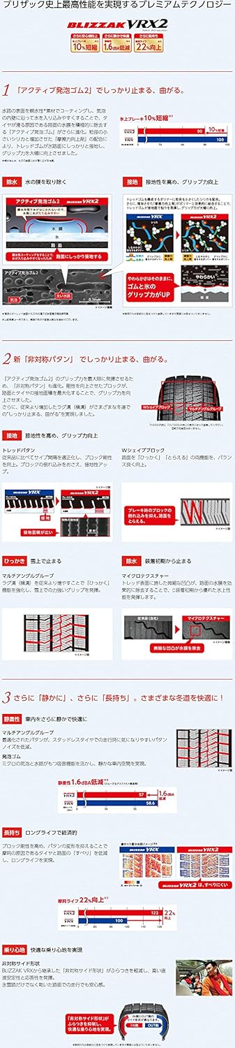 国産プレミアムスタッドレスタイヤ ブリヂストン ブリザック VRX2 155/65R14 4本セット