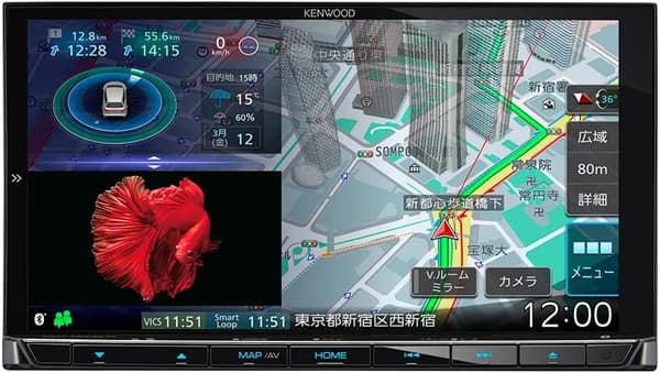 ケンウッド 7インチ インダッシュカーナビ MDV-M808HD ブラック HDMI入力・ハイレゾ音源対応