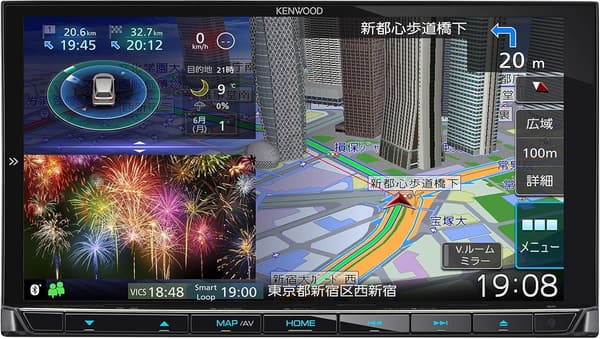 KENWOOD(ケンウッド) 7型カーナビ 彩速ナビ MDV-M807HD 無料地図更新/フルセグ/Bluetooth/Wi-Fi対応