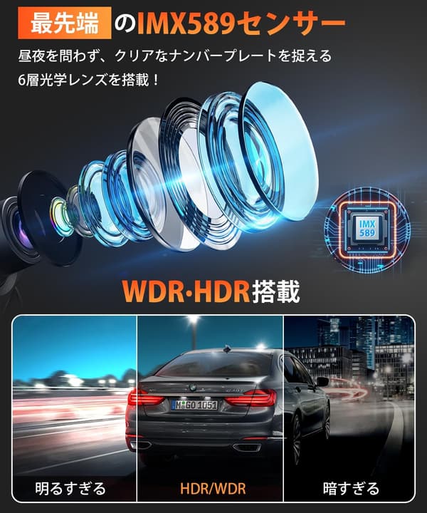 【4K画質ドライブレコーダー ミラー型】前後170°広角・GPS搭載・手動録画・大画面11インチ・32GBSDカード付き