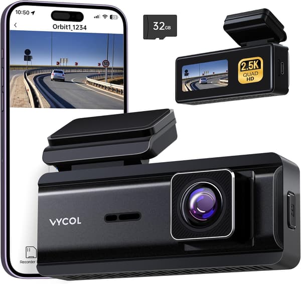 小型ドライブレコーダー 2.5K QHD 1600P 500万画素 超暗視 WiFi搭載 24時間駐車監視 32GBカード付属