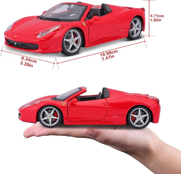 1/24 フェラーリ 458スパイダー 赤 ミニカー（ブラゴ製）