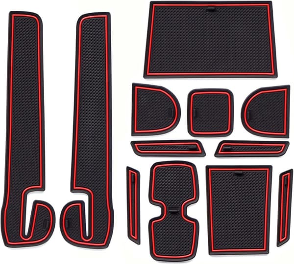 スイフトスポーツ用ノンスリップラバーマット 12PCS 赤+黒 インテリアアクセサリー