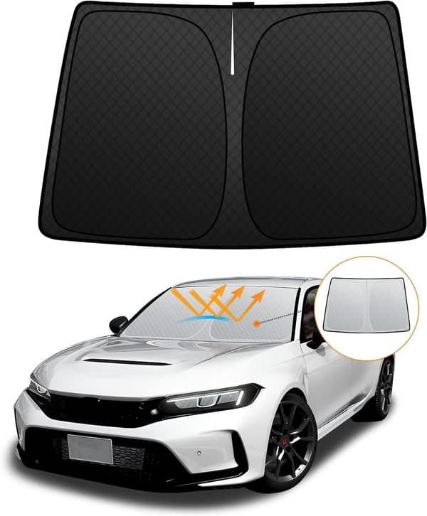 ホンダ シビック FL系専用 フロントガラスサンシェード UVカット 折り畳み式 6層構造 車内断熱用