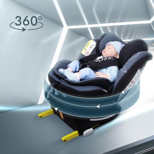 360°回転式チャイルドシート 新生児~12歳 (ISOFIX対応 ブラック)