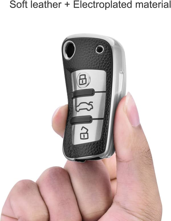 アウディ専用 スマートキーケース TPU製 汚れ・滑り傷防止 A1 A3 Q2 Q3 R8 S3 S6 TT用 シルバーデザイン