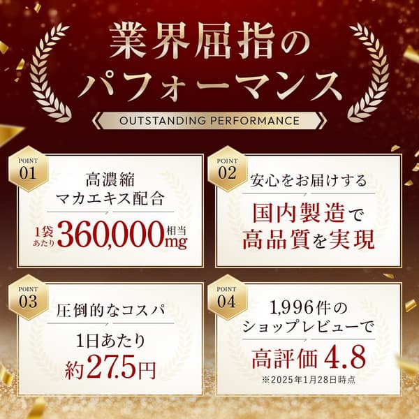 50倍濃縮マカサプリメント360000mg・シトルリン・アルギニン・NMN・クレアチン・高麗人参・亜鉛・キノコ13種配合・90日分・日本製
