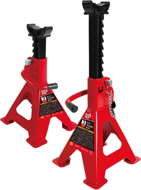 3t対応ジャッキスタンド スチール製 高さ調整10段階 276mm〜420mm 車用