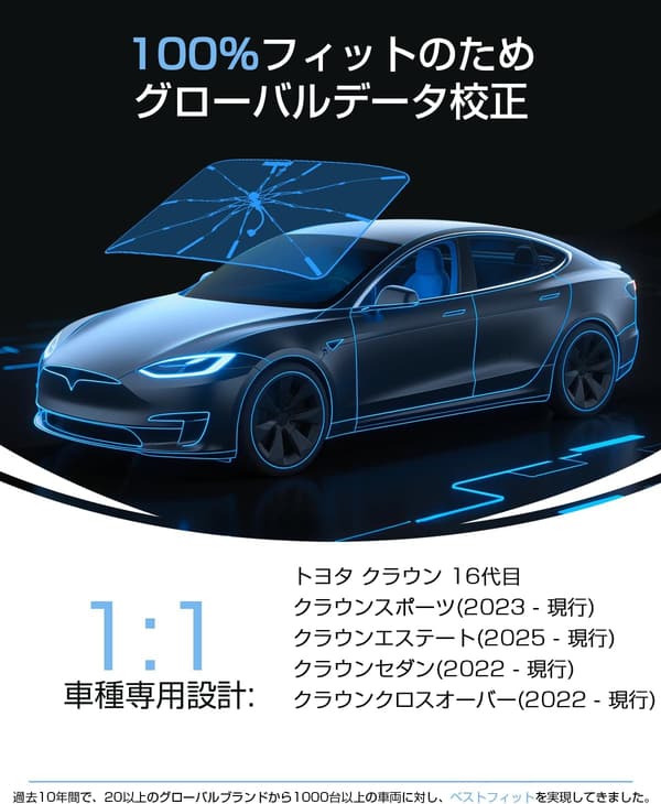トヨタ クラウン 30系 専用 折り畳み式サンシェード UVカット 車中泊用 日除け