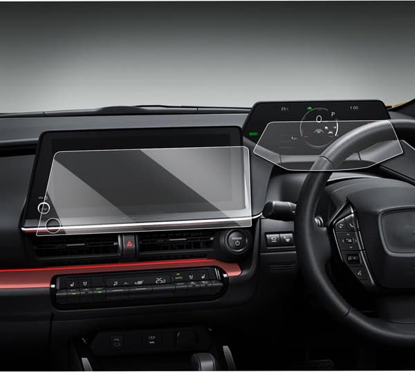 新型プリウス60系 12.3インチナビ・メーター用保護フィルムセット(強化ガラス+ARフィルム)