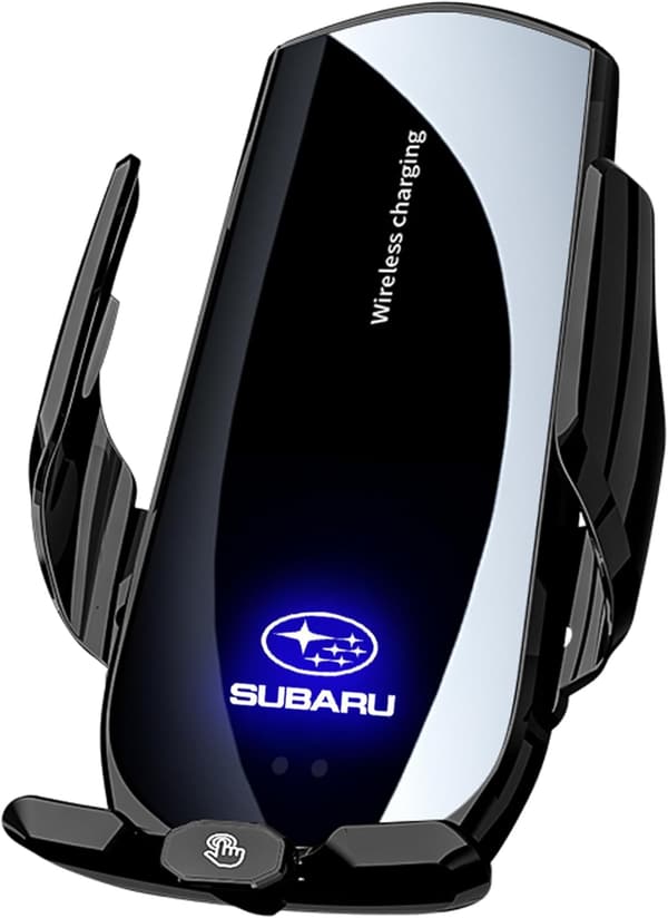 スバル車用 スマホホルダー 無線充電 360度回転 ブラック