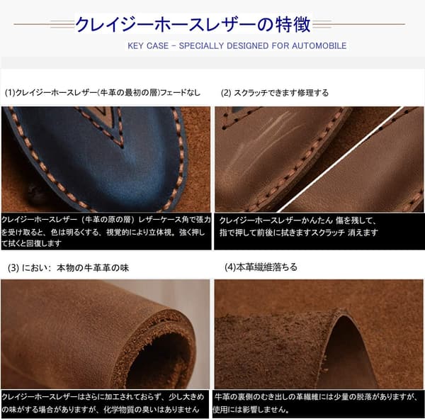 スバル車用 本革レザーキーカバー スマピタくん (黒)