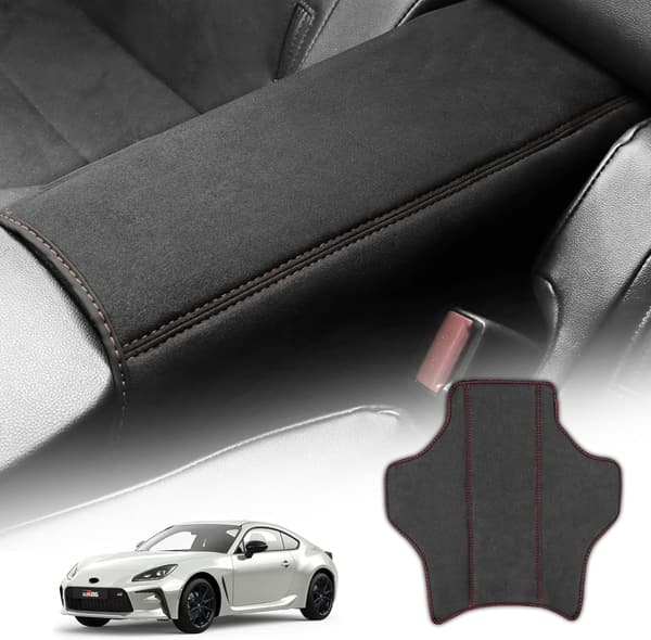 トヨタ GR86/スバル BRZ 専用 スエード調後部座席アームレストカバー 赤