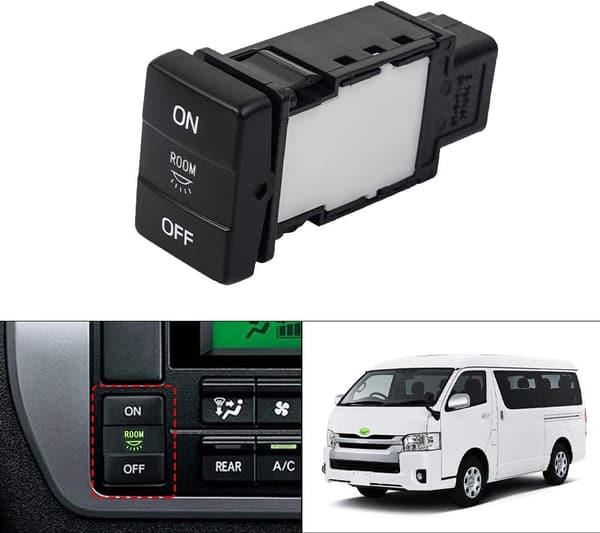 トヨタ ハイエース 200系 LEDルームランプスイッチ ブラック 純正交換カスタムパーツ