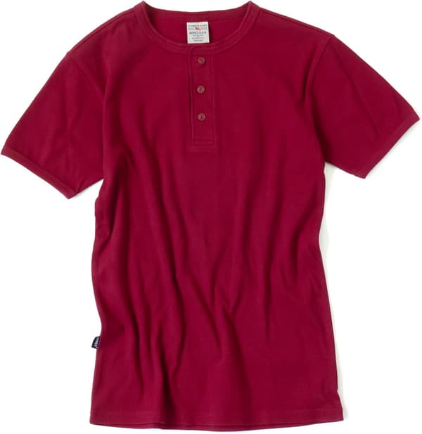 抗菌防臭ヘンリーネック半袖Tシャツ メンズ アヴィレックス DAILY RIB