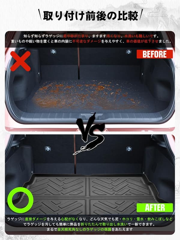 レクサス LBX 2WD専用 防水3Dラゲッジマット TPE素材製 カスタムアクセサリー