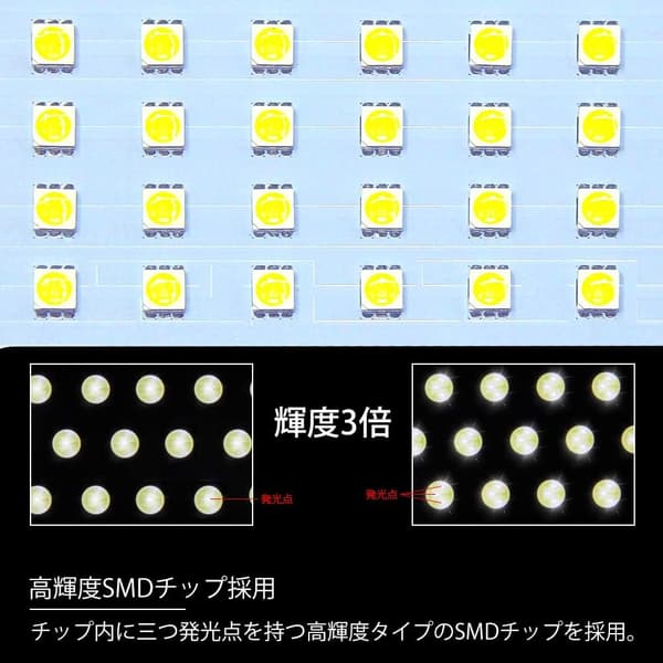 キックス P15 専用 LED ルームランプセット 6000K ホワイト 全6点 取付簡単 取扱説明書付き