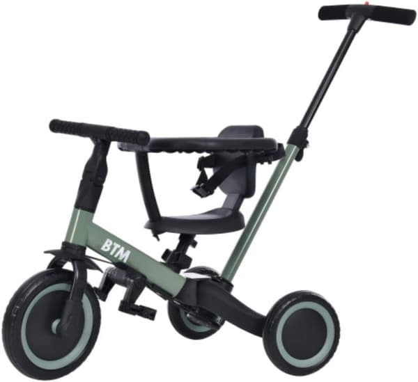 5in1子供用三輪車 バランスバイク 押し棒付き レッド