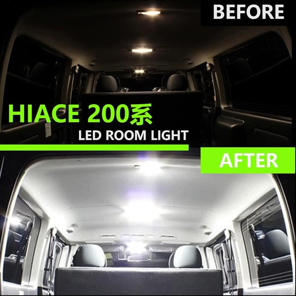 トヨタ ハイエース200系専用 LEDルームランプ 光量調節可能 6000K ホワイト