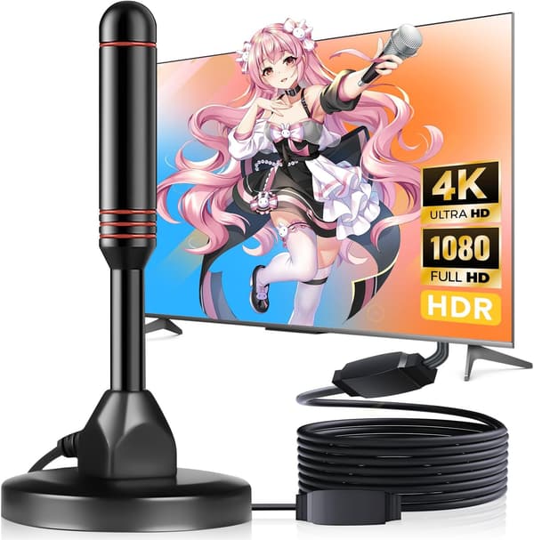 室内用テレビアンテナ【2025強化版】500KM受信範囲・360度全方位・USB式・薄型小型・信号増幅器