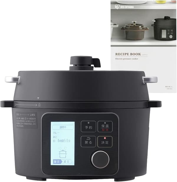 アイリスオーヤマ 電気圧力鍋 2.2L 自動メニュー69種類付き ブラック