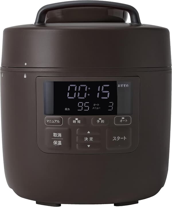 自動減圧機能付き電気圧力鍋 おうちシェフ PRO (2.4L) ダークブラウン